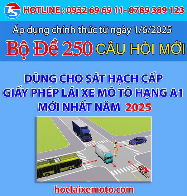 Ôn thi lý thuyết A1 250 câu hỏi