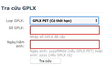 Hướng dẫn tra cứu GPLX thật giả