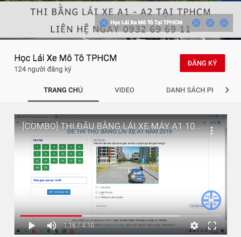 Kênh youtube Học Lái Xe Mô Tô TPHCM