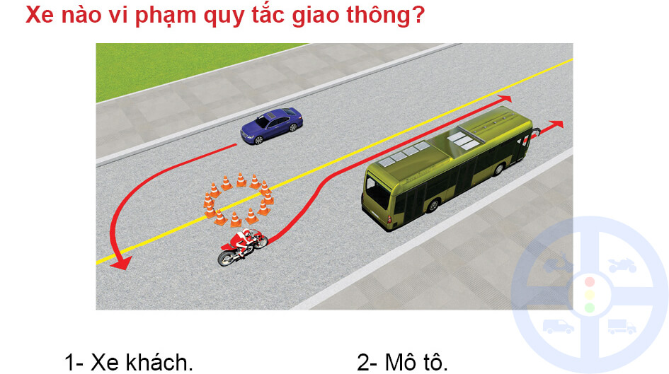 Xe nào vi phạm quy tắc giao thông?