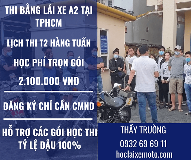 Địa chỉ đăng ký thi bằng lái xe A2 Tại TPHCM