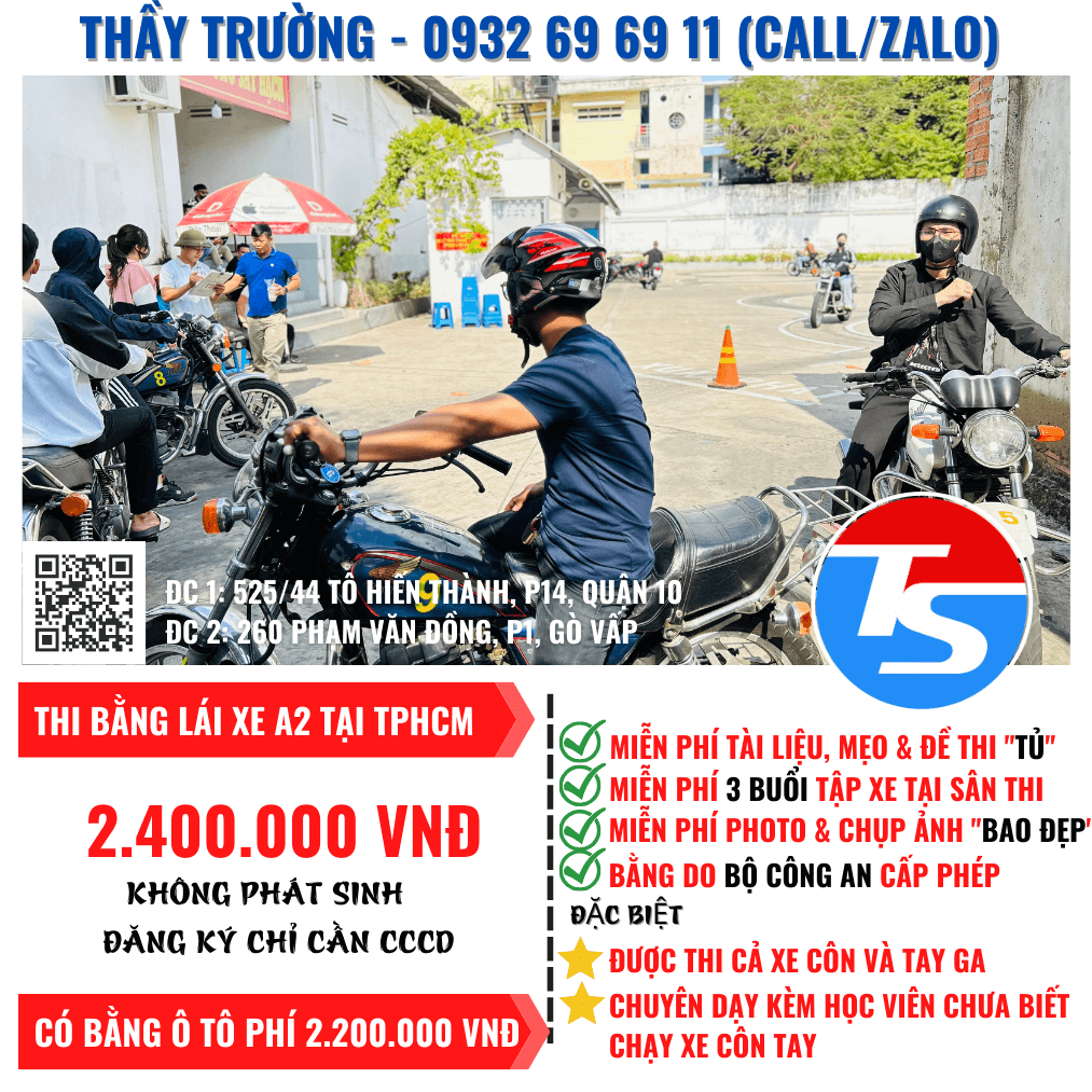 Quyền Lợi Dành Cho Học Viên Đăng Ký Thi Bằng Lái Xe A2 Tại TPHCM